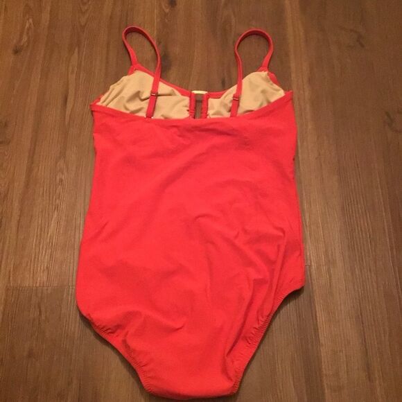 Land’s End Red with Gold Accent One Piece Swimsuit - Picture 3 of 5